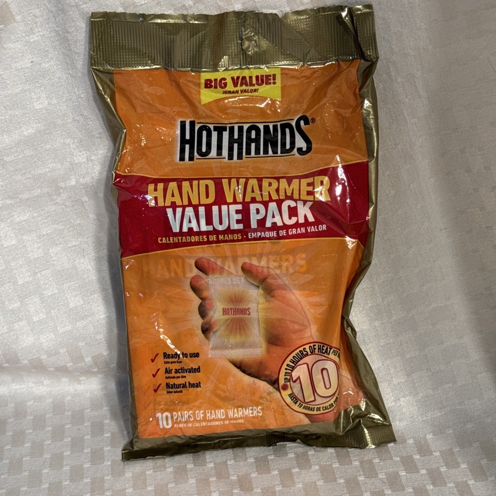 HotHands  Value Pack 10 Pairs Hand Warmers Long Lasting Heat NEW